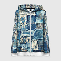 Женская толстовка на молнии Племя майя-пэчворк