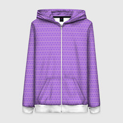 Толстовка на молнии женская Сиреневый паттерн узоры, цвет: 3D-белый
