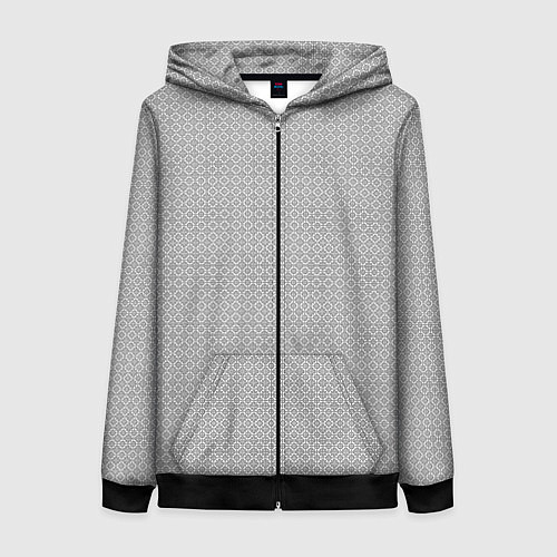 Женская толстовка на молнии Узор в стиле ар-деко / 3D-Черный – фото 1