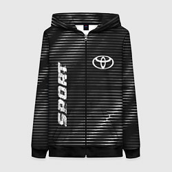 Толстовка на молнии женская Toyota sport metal, цвет: 3D-черный