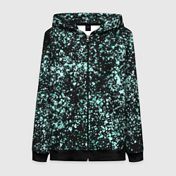 Толстовка на молнии женская Чёрный с напылением голубого цвета абстракция, цвет: 3D-черный