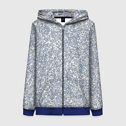 Толстовка на молнии женская Текстурированный бело-голубой мелкий камень, цвет: 3D-синий