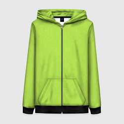 Толстовка на молнии женская Яркий салатовый текстурованный, цвет: 3D-черный
