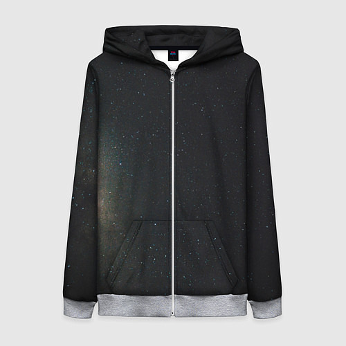 Женская толстовка на молнии Звездный космос темно-синий / 3D-Меланж – фото 1