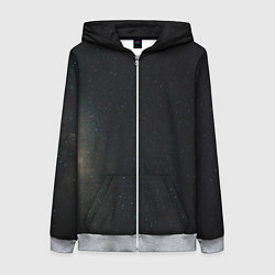 Толстовка на молнии женская Звездный космос темно-синий, цвет: 3D-меланж