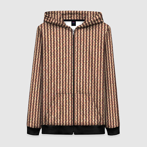 Женская толстовка на молнии Мелкая мозаика золотистый коричневый / 3D-Черный – фото 1