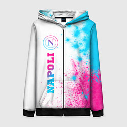 Толстовка на молнии женская Napoli neon gradient style по-вертикали, цвет: 3D-черный