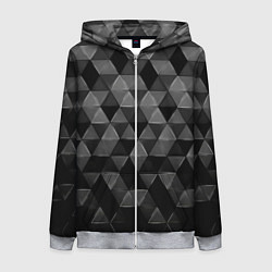 Женская толстовка на молнии Серые треугольники