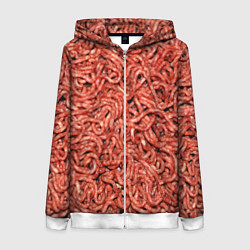 Женская толстовка на молнии Мясной фарш текстура