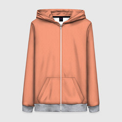 Женская толстовка на молнии Насыщенный персиковый текстурированный