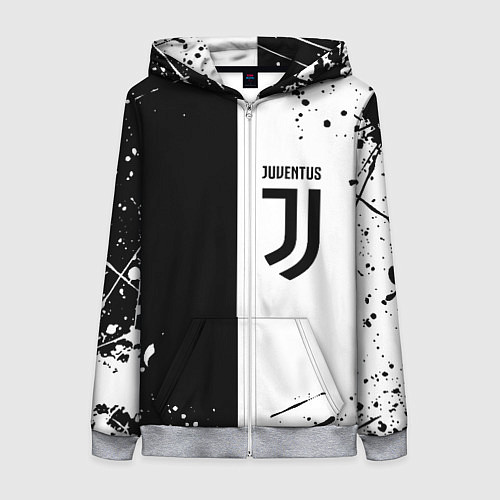 Женская толстовка на молнии Juventus краски текстура спорт / 3D-Меланж – фото 1