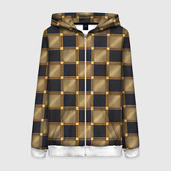 Женская толстовка на молнии Узор в шахматную клетку из квадратов