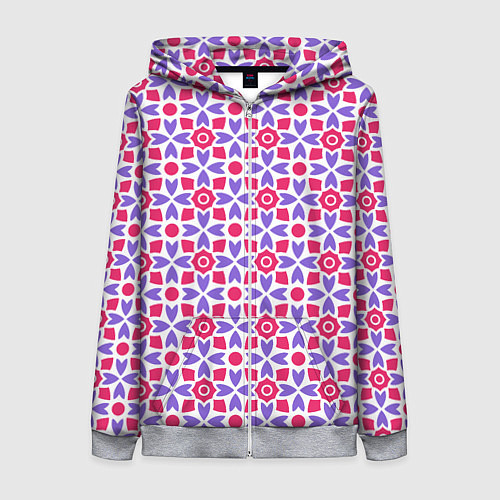 Женская толстовка на молнии Потрясающий узор батик / 3D-Меланж – фото 1
