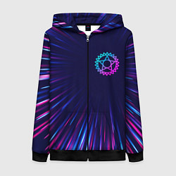Толстовка на молнии женская Black Butler neon blast lines, цвет: 3D-черный