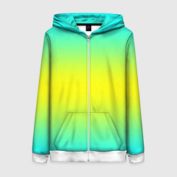 Толстовка на молнии женская Кислотный градиент, цвет: 3D-белый