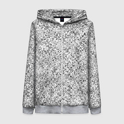 Толстовка на молнии женская Серебряная абстракция, цвет: 3D-меланж