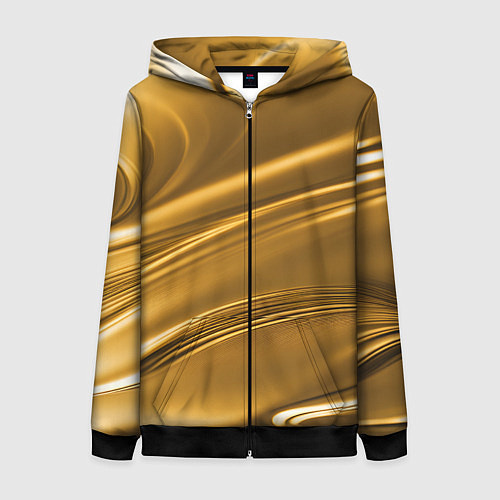 Женская толстовка на молнии Золотой сплав абстрактная текстура / 3D-Черный – фото 1