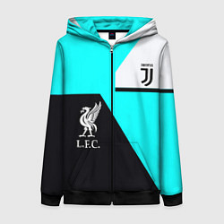 Толстовка на молнии женская Juventus x Liverpool geometry, цвет: 3D-черный