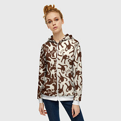 Толстовка на молнии женская Ъуъ съука mem retro, цвет: 3D-белый — фото 2