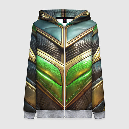 Женская толстовка на молнии Футуристичная объемная текстура из кожи / 3D-Меланж – фото 1