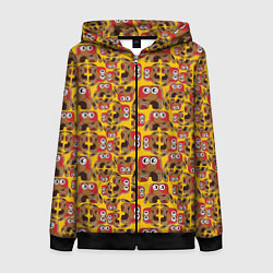 Толстовка на молнии женская Мультяшные монстрики узор, цвет: 3D-черный