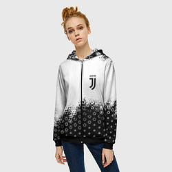 Толстовка на молнии женская Juventus sport steel, цвет: 3D-черный — фото 2