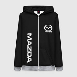 Женская толстовка на молнии Mazda white logo