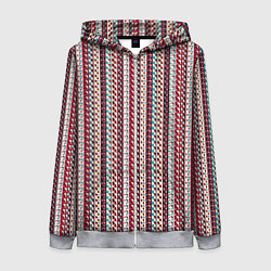 Женская толстовка на молнии Разноцветные полосы-узоры