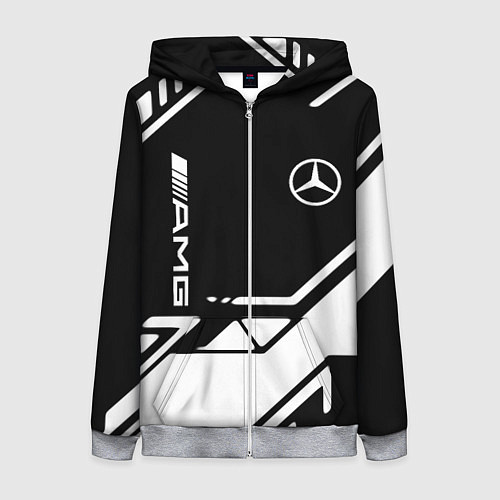 Женская толстовка на молнии Mercedes bens geometry / 3D-Меланж – фото 1