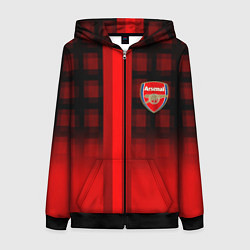 Толстовка на молнии женская Arsenal fc sport geometry steel, цвет: 3D-черный