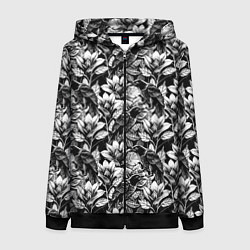 Женская толстовка на молнии Вороны в цветах