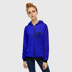 Толстовка на молнии женская Half life 3 logo games, цвет: 3D-черный — фото 2