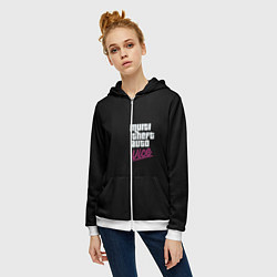 Толстовка на молнии женская GTA vice city game, цвет: 3D-белый — фото 2