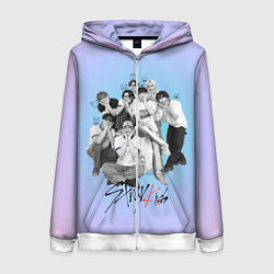 Толстовка на молнии женская Stray Kids family photo, цвет: 3D-белый