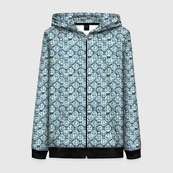 Толстовка на молнии женская Улыбающийся смайл с короной паттерны, цвет: 3D-черный