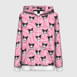 Женская толстовка на молнии Розовый паттерн Куроми