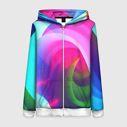 Женская толстовка на молнии Неоновая абстракция градиент