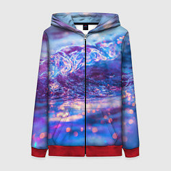 Женская толстовка на молнии Сине-фиолетовая волна