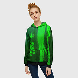 Толстовка на молнии женская Cowboy Bebop - green gradient по-вертикали, цвет: 3D-черный — фото 2