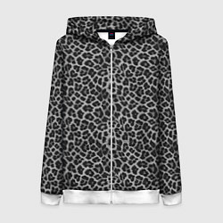 Женская толстовка на молнии Серо-черный узор леопардовой шкуры