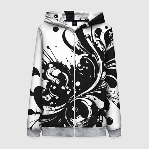 Женская толстовка на молнии Модная растительная абстракция - нейроарт / 3D-Меланж – фото 1