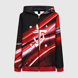 Толстовка на молнии женская Doom logo geometry, цвет: 3D-красный