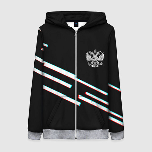 Женская толстовка на молнии Полосы герб спорт / 3D-Меланж – фото 1