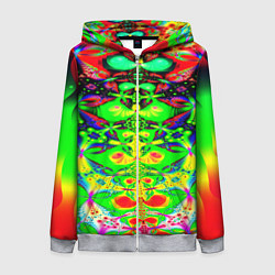 Женская толстовка на молнии Оптический фрактал кислота
