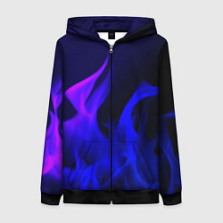 Женская толстовка на молнии Неоновый огонь текстура