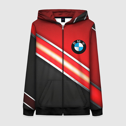 Женская толстовка на молнии BMW geometry steel / 3D-Черный – фото 1
