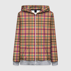 Женская толстовка на молнии Паттерн в клетку