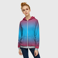 Толстовка на молнии женская Neon gradeinet, цвет: 3D-меланж — фото 2