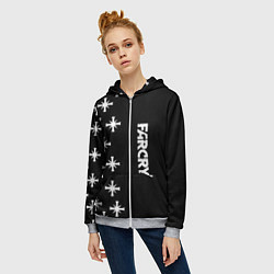 Толстовка на молнии женская Farcry текстура знаки, цвет: 3D-меланж — фото 2
