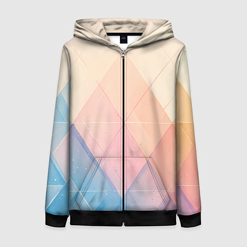 Женская толстовка на молнии Abstract art - triangle / 3D-Черный – фото 1